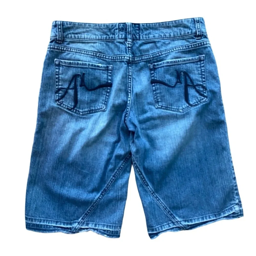 American Rag Cie Size 11 Denim Bermuda Shorts Medium Wash Long Jorts